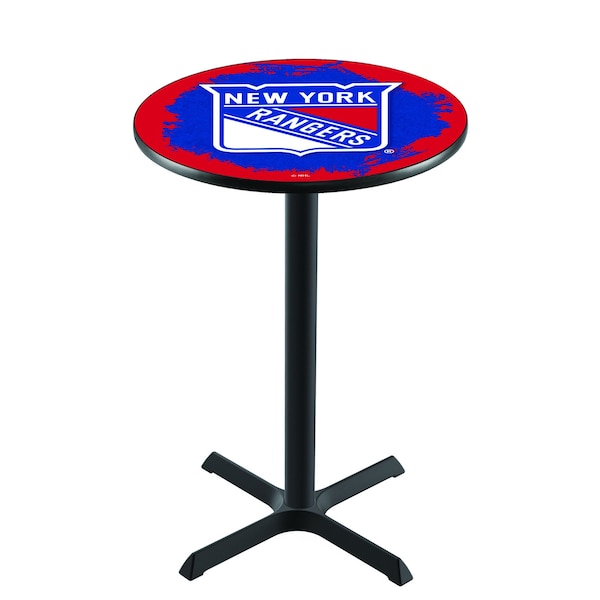 42" Blk Wrinkle New York Rangers Pub Table